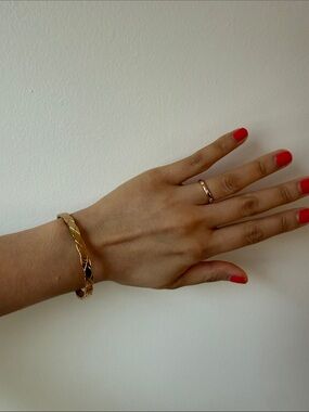 COCO CRUSH Gold-Tone Quilted Bangle Bracelet